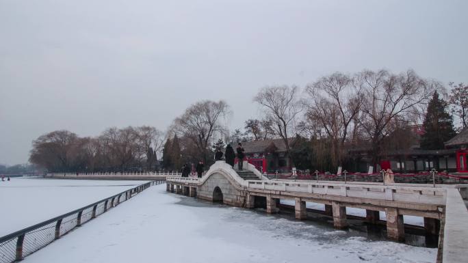 北京后海延时摄影冬天滑冰记忆