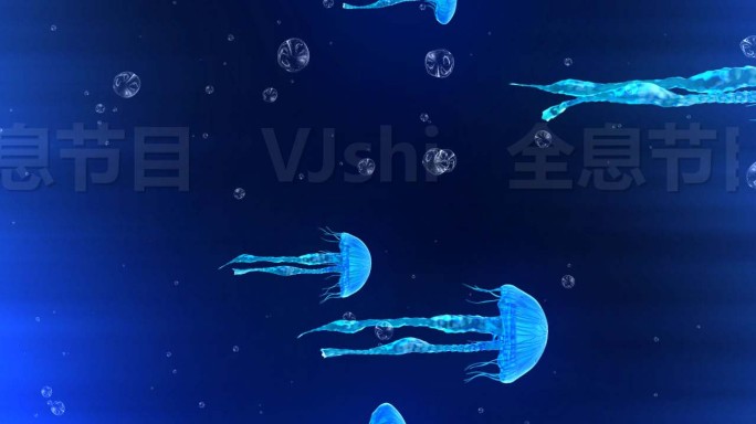 原创4K海底世界水母全息投影
