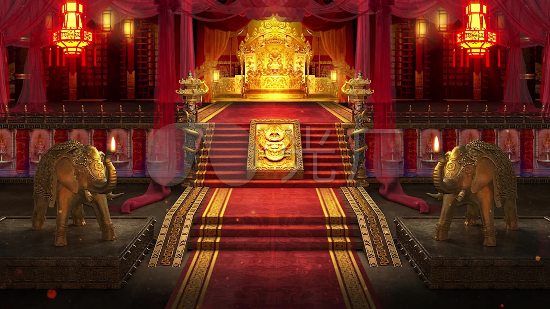 视频素材 舞台背景 中国风背景 古代宫殿宫廷皇宫金銮殿c来自视频原始