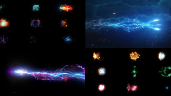 【115组】4K冲击波火焰光线科幻素材包