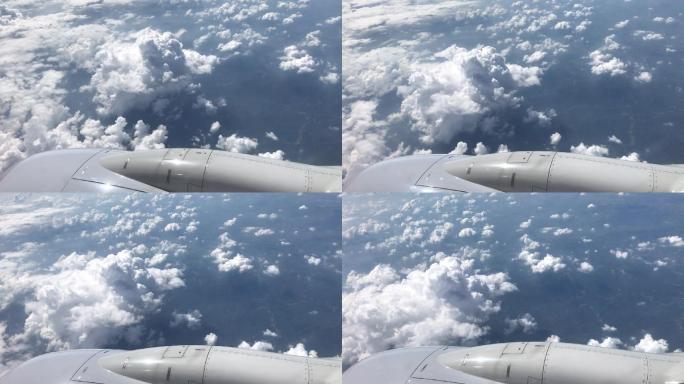 飞机飞行穿梭云间美丽云朵高空俯瞰7
