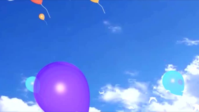 蓝天白云气球鸽子阳光