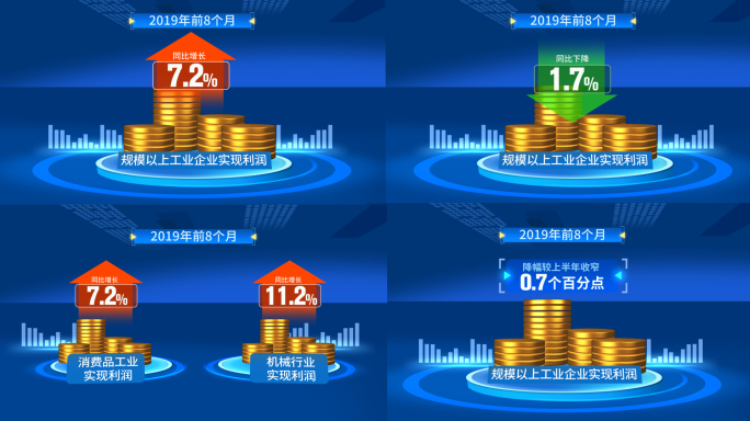 经济数据增长MG动画AE模板