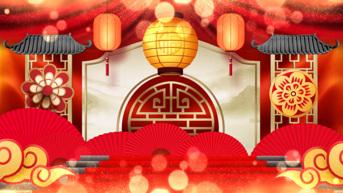 古典中国风戏曲相声舞台背景视频