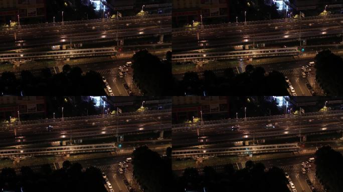 【4K】城市雨夜里的高架桥车辆02
