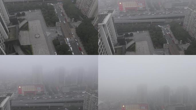 【4K】城市雨雾大雾04