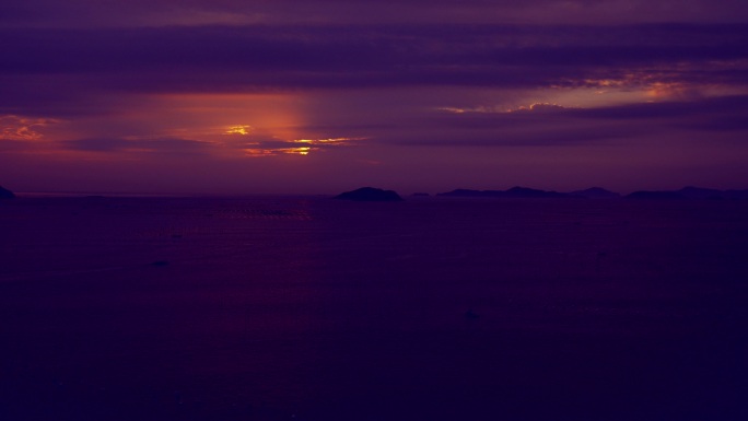 霞浦紫菜基地海上日出