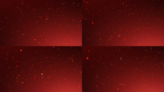 4K红色粒子星空