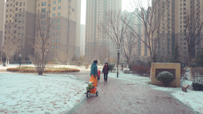 4K小区雪景