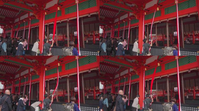 【4K】日本寺庙祈祷铃铛祈福传统国际
