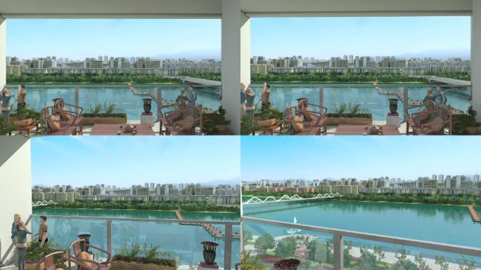 阳台外推看江滨公园景观