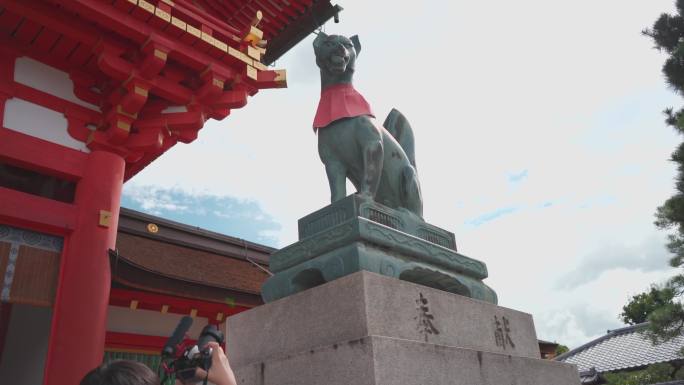 【4K】日本京都伏见稻荷大社寺庙传统鸟居