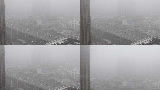 【4K】城市雨雾大雾03