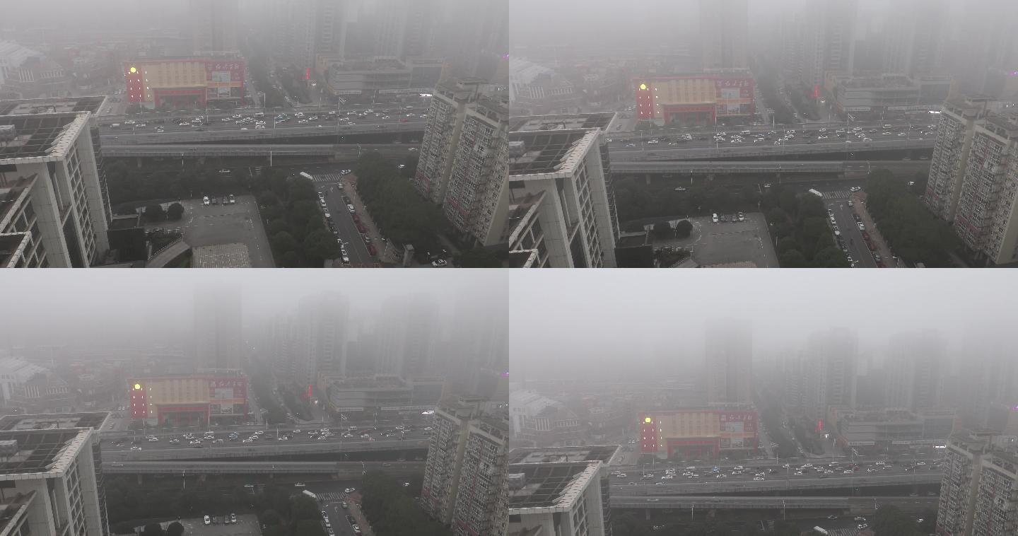 【4K】城市雨雾大雾01