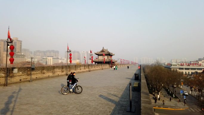 西安古城墙冬季风光