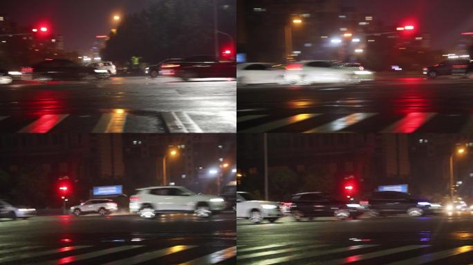 夜晚城市道路车流