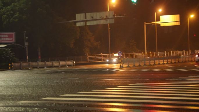 夜晚城市街道  可用于车窗外景贴素材