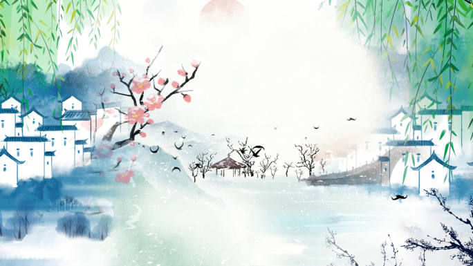 水墨中国风古典山水风景（纯净版）