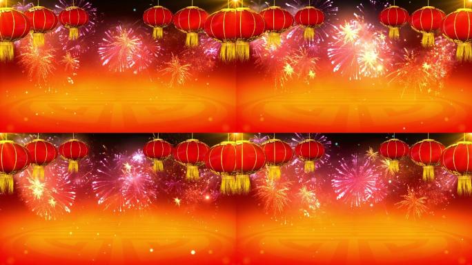 红色新年喜庆舞台背景