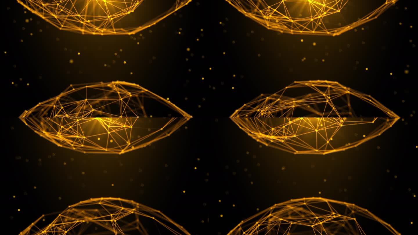 1585 金色光点球形科技网络点线粒子