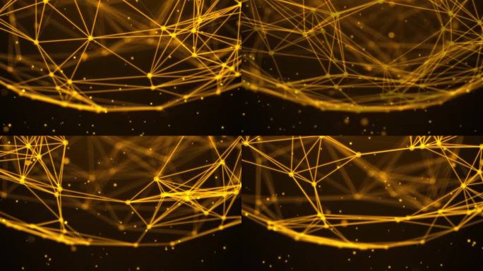 1573 金色科技球体点线面网络粒子动态