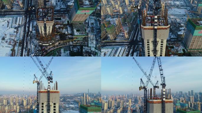 4K-原素材-济南第一高楼在建