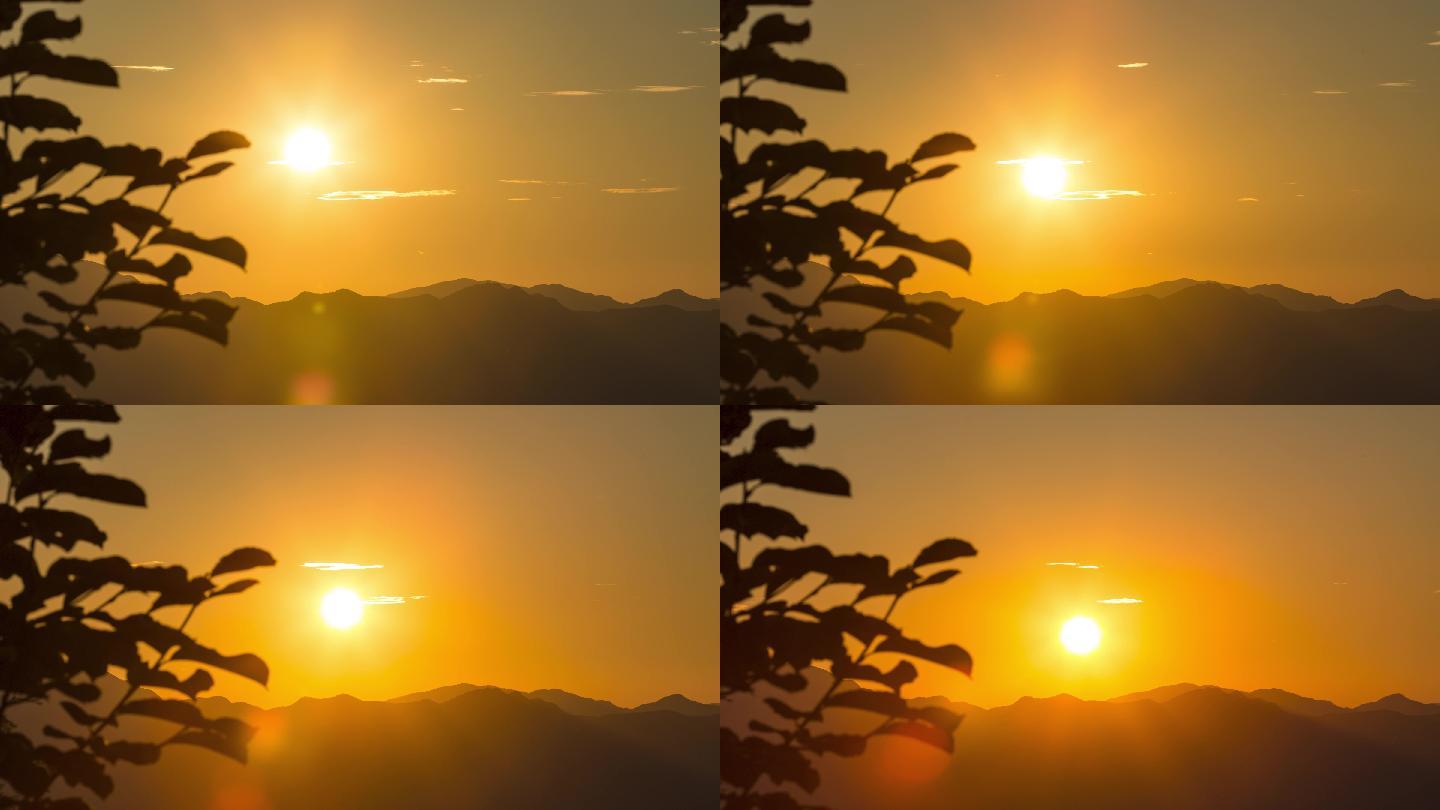 日落延时摄影拍摄倒放可用作日出镜头