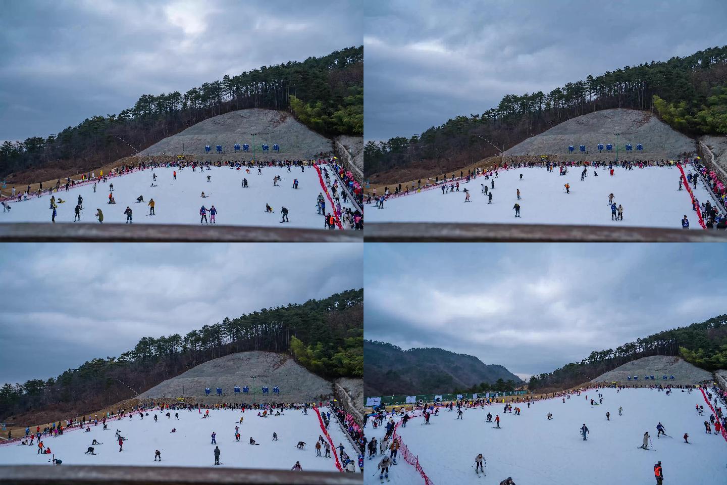 杭州天目山滑雪场延时素材