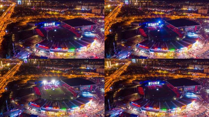 昆明新亚洲体育城演唱会航拍延时摄影4K