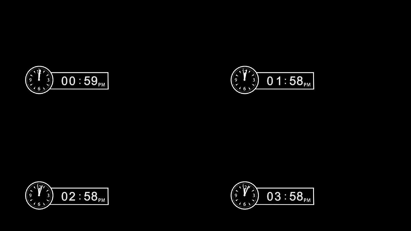 片头时间时钟数字时刻走动秒表计时AE模板