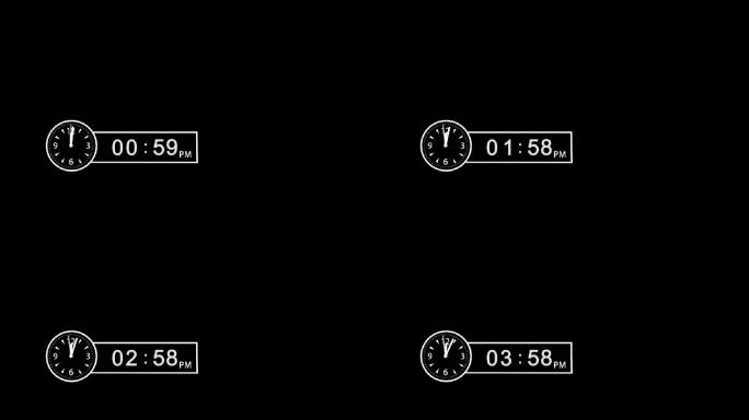 片头时间时钟数字时刻走动秒表计时AE模板
