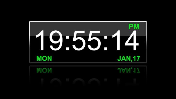 数字时钟动画19点54分