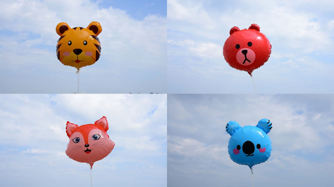 可爱卡通动物气球笑脸合集
