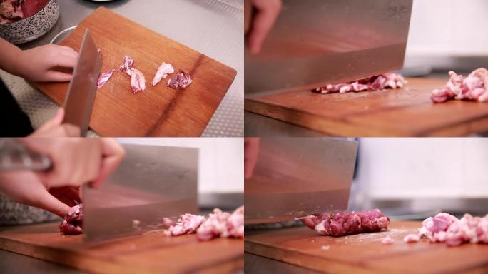 菜刀牛腩牛肉猪肉案板料理家庭