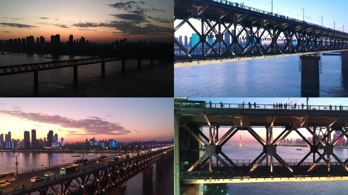 武汉长江大桥日落