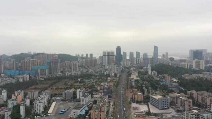 4K-原素材-珠海城市大景航拍