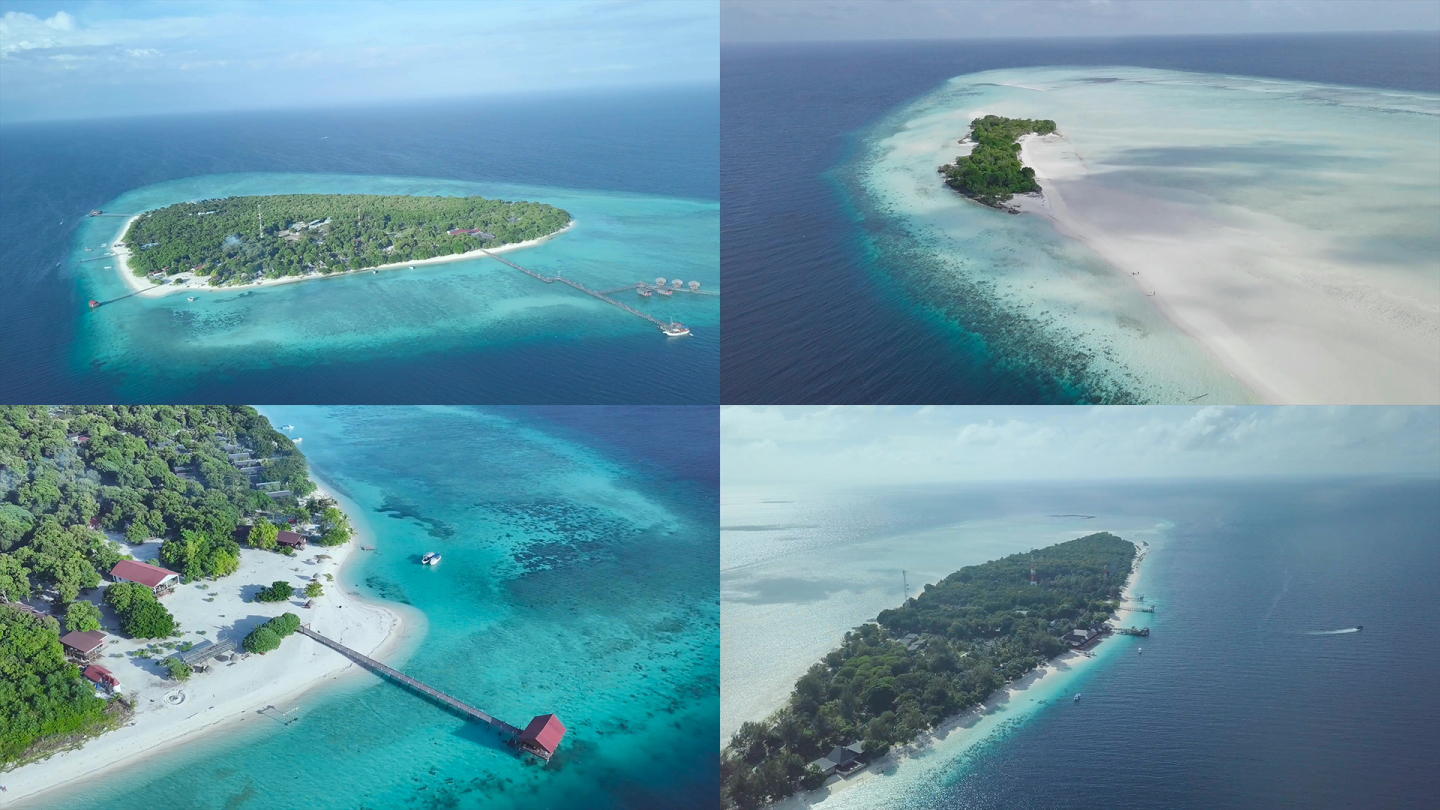 航拍热带岛屿邦邦岛和马达京岛