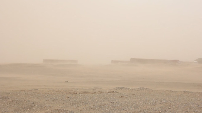 沙尘暴狂风房子都看不见了