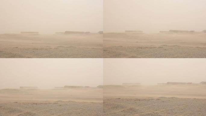 沙尘暴狂风房子都看不见了