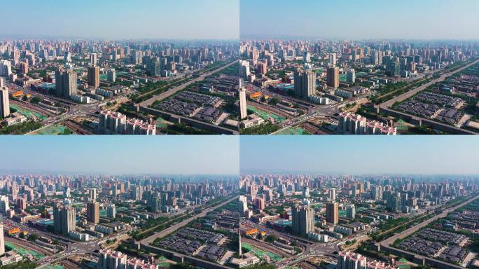 陕西西安新城区城市鸟瞰大景航拍