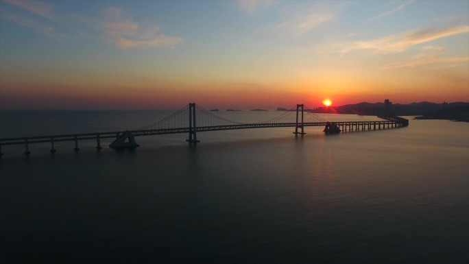 大连跨海大桥日落