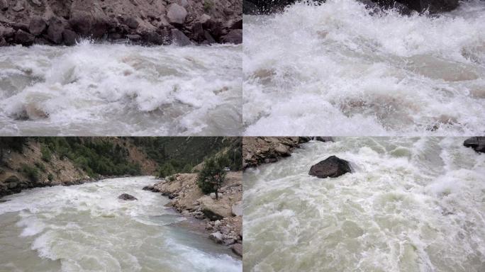 【4K】水流湍急的河道