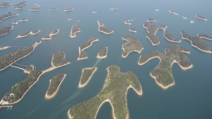 4K千岛湖泊自然风光岛屿湖泊宜居