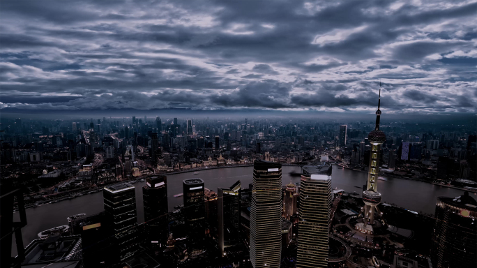 4K上海科技感数字绘景