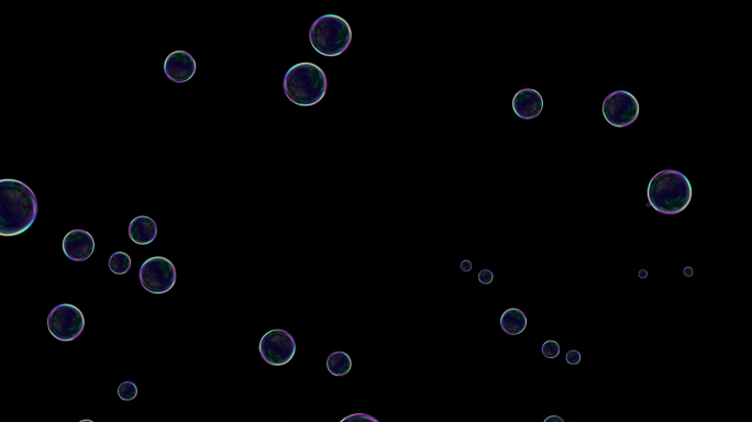 6K气泡透明通道上升飘动水泡泡彩色素材