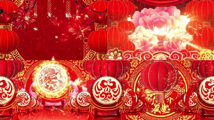 火火的中国配乐成品新年舞台背景视频