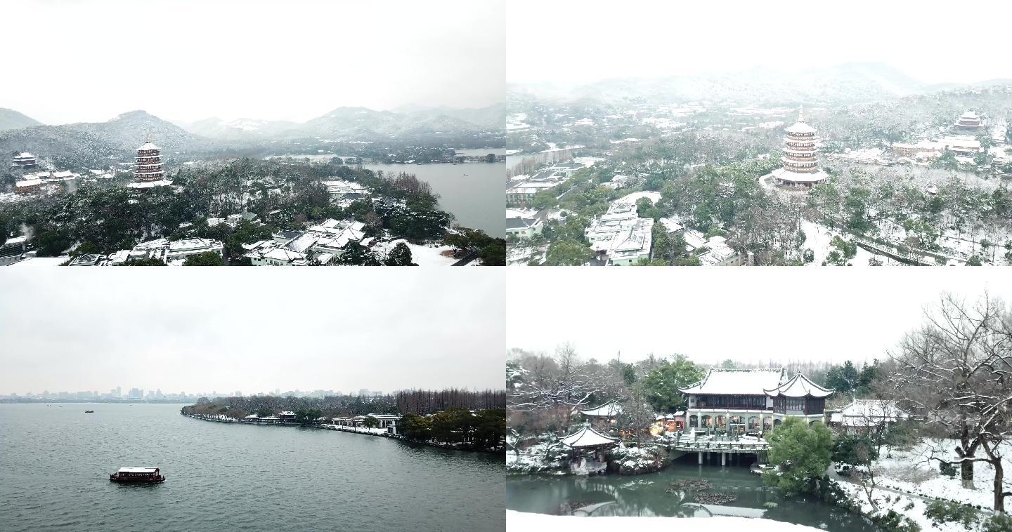 杭州城市雪景