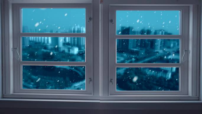 雪窗户窗外