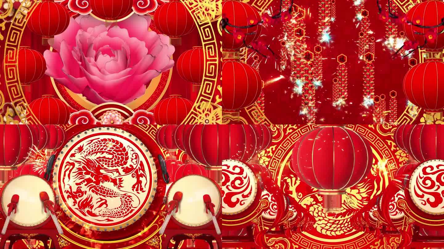 《说唱中国红》新年喜庆歌曲背景视频