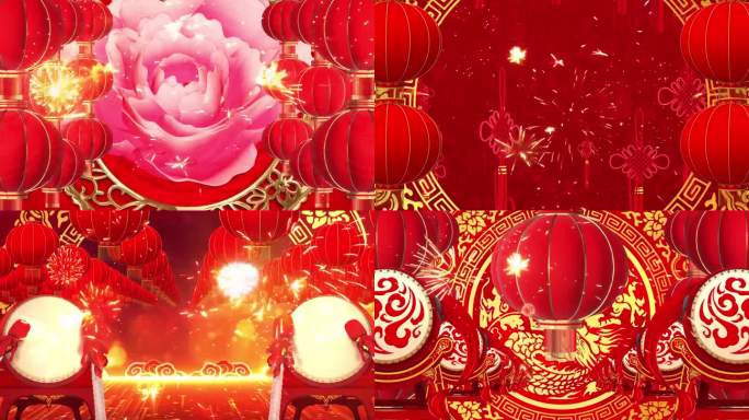 欢乐中国年新年喜庆舞台背景视频